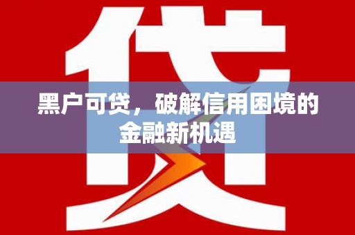 宁河黑户可贷，破解信用困境的金融新机遇